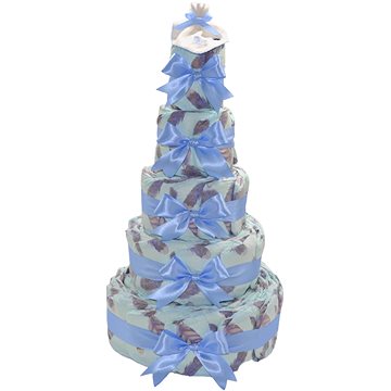 Pětipatrový plenkový dort Max - modrý (7854-1772)