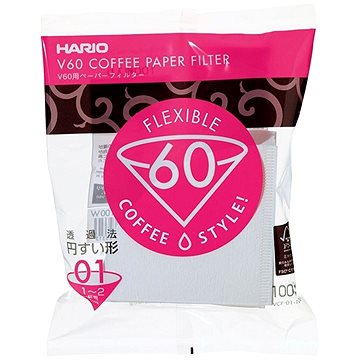 Hario papírové filtry V60-01, bílé, 100ks (HRVCF-01-100W )