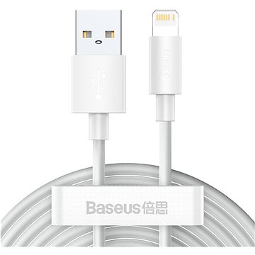 Baseus Simple Wisdom Lightning Data Cable 1.5m White (2 ks) (TZCALZJ-02)