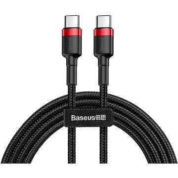 Baseus Cafule Series nabíjecí / datový kabel 2* USB-C PD2.0 60W Flash 2m, červená-černá (CATKLF-H91)