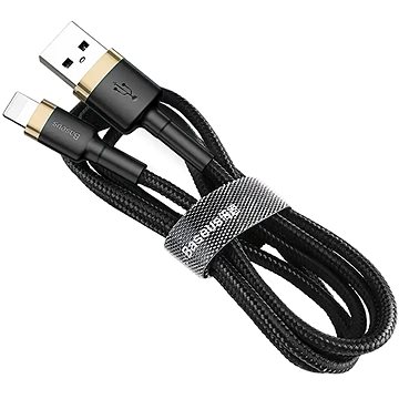 Baseus Cafule nabíjecí / datový kabel USB na Lightning 2,4A 3m, zlatá-černá (CALKLF-RV1)