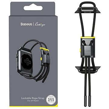 Baseus Lockable Rope Strap pro Apple Watch 38/40/41mm Grey&Yellow (LBAPWA4-AGY)