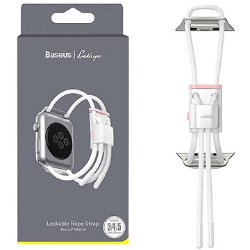 Baseus Lockable Rope Strap pro Apple Watch 38/40/41mm White&Pink (LBAPWA4-A24)