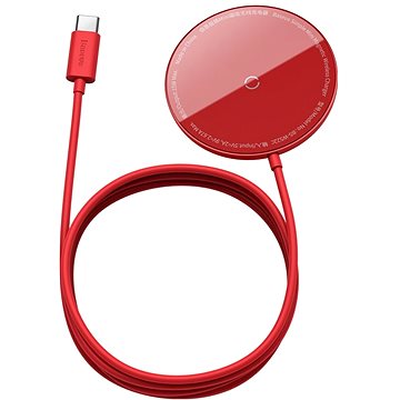 Baseus Mini Magnetic Wireless Charger USB-C kable 1,5m 15W Red (WXJK-H09)