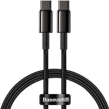 Baseus Tungsten Gold Fast Charging Data Cable Type-C (USB-C) 100W 1m Black (CATWJ-01)