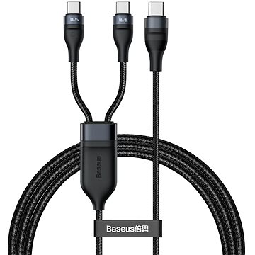 Baseus Flash Series Fast Charging Data Cable Type-C to Dual USB-C 100W 1.5m Black (CA1T2-C01)