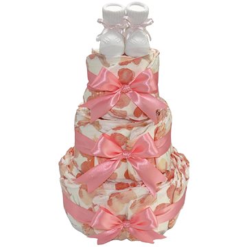 Bedeparis třípatrový plenkový dort Papučky - růžový (7829-1714)