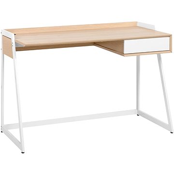 Psací stůl 120 x 60 cm bílá/přírodní QUITO, 121779 (beliani_121779)