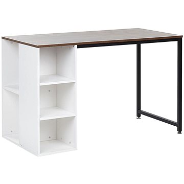 Psací stůl, tmavé dřevo s bílou 120 x 60 cm DESE, 244328 (beliani_244328)