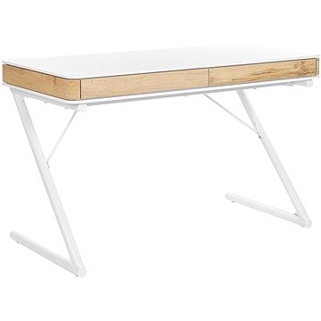 Psací stůl z dubového dřeva 120 x 60 bílý FONTANA, 257499 (beliani_257499)