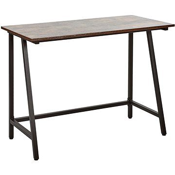 Psací stůl z tmavého dřeva 100 x 50 cm černý VILSECK, 258173 (beliani_258173)