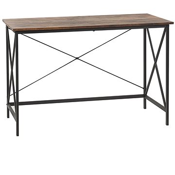 Psací stůl 115 x 60 cm tmavé dřevo / černá FUTON, 310537 (beliani_310537)