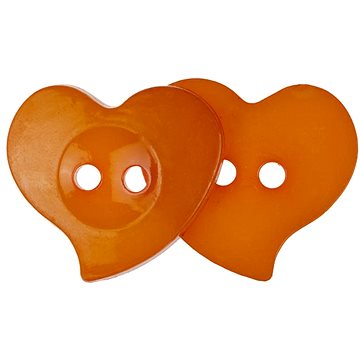 Bellatex s.r.o. G - Knoflík 22mm srdce oranžové 10ks (9201)