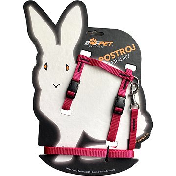 Bafpet Set pro králíka - kšíry + vodítko, Fuchsie, 10mm × 120cm, 10mm × OK 19-26, OH 24-37cm, 20411J (20411J_FUCHSIE)