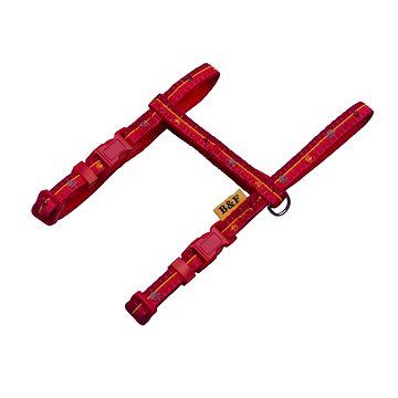 Bafpet Popruhové kšírky "Tlapky-proužek" - Červená, 10mm × OH 26-38cm, 18411TP (18411TP_CERVENA)
