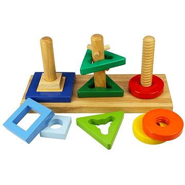 Dřevěná motorická hračka - Nasaď a otoč (691621023761)