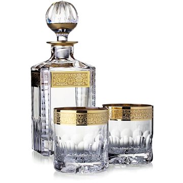 Bohemia Crystal Ručně broušený whisky set Romantic (1 karafa + 2 sklenice) (8597842315529)