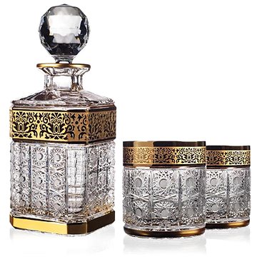 Bohemia Crystal Ručně broušený whisky set Romantic Horizont (1 karafa + 2 sklenice) (8597451256930)