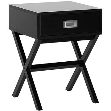 Černý noční stolek se zásuvkou MONROE, 125571 (beliani_125571)