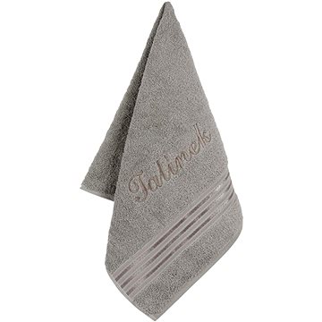 BELLATEX s.r.o. Froté ručník 50×100 Linie L/717 tm.šedá s výšivkou Tatínek (7896)