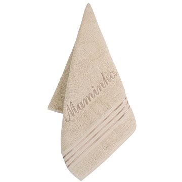 BELLATEX s.r.o. Froté ručník 50×100 Linie L/714 béžová s výšivkou Maminka (7894)