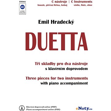 Duetta - Emil Hradecký + Audio Online / C hlas - skladby pro dva nástroje a klavír (PDF) (BM002)