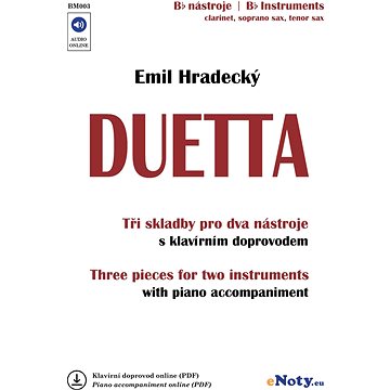 Duetta - Emil Hradecký + Audio Online / Bb hlas - skladby pro dva nástroje a klavír (PDF) (BM003)
