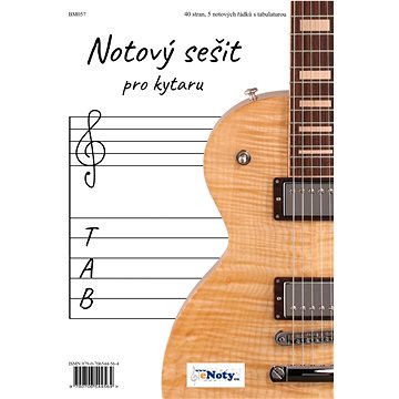 Notový sešit pro kytaru A4 - 40 stran, 5 notových řádků s tabulaturou (BM057)