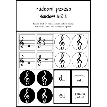 Hudební pexeso - Houslový klíč 1 - 72 kartiček pro zábavnou výuku hudební nauky (BM058)