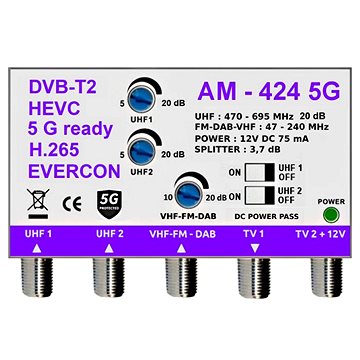 EVERCON anténní zesilovač AM-424 5G bez napájecího zdroje (8594208420071)