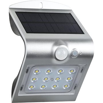 LED solární svítidlo se senzorem pohybu 2W/4000K/220Lm/IP65/Li-on 3,7V/1200mAh, stříbrné (PAPILLON2S)