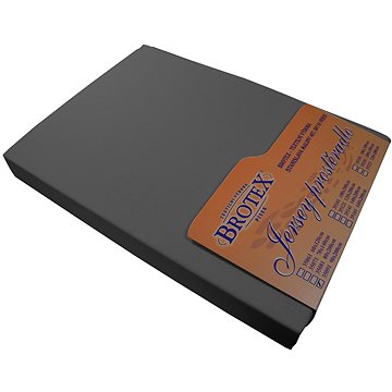 Brotex Jersey prostěradlo tmavě šedé, 90 × 200 cm, jednolůžko (35091/044)