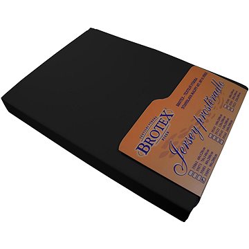 Brotex Jersey prostěradlo černé, 90 × 200 cm, jednolůžko (35091/048)