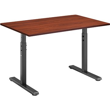 AlzaErgo Fixed Table FT1 černý + Stolová deska TTE-01 140x80cm lamino kaštan (BUN)