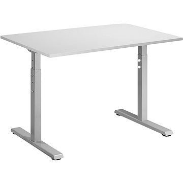 AlzaErgo Fixed Table FT1 šedý + Stolová deska TTE-12 120x80cm bílý laminát (BUN)