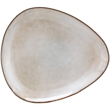 Clay Mělký keramický talíř Triangle, 27×24cm, šedobéžová (8883-00-00)