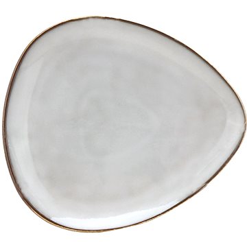 Clay Dezertní keramický talíř Triangle, 21×18,5cm, šedobéžová (8884-00-00)