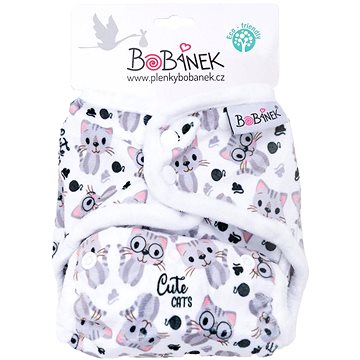 Bobánek Svrchní kalhotky extra jemné patentky - Cute cats (3SKM)