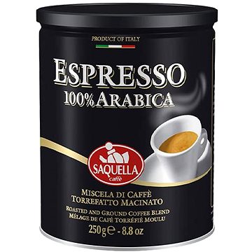Saquella Arabica plech, mletá káva (250g) (SQ01004)