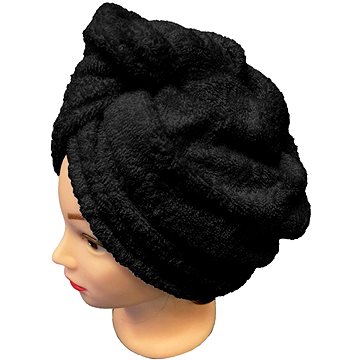 Chanar Rychleschnoucí froté turban na vlasy, černý (10-13-0128-25-30-015)