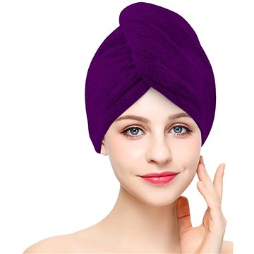 Chanar Rychleschnoucí froté turban na vlasy, fialový (10-13-0121-12-30-015)