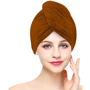 Chanar Rychleschnoucí froté turban na vlasy, hnědý (10-13-0120-23-30-015)