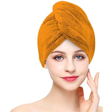 Chanar Rychleschnoucí froté turban na vlasy, oranžový (10-13-0122-07-30-015)