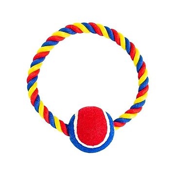 Trixie Hiphop Kruh bavlněný s tenisákem červeno-modro-bílý 6cm, 18cm 140g (8596410291104)