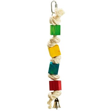 Karlie hračka pro ptáky dřevěná barevná se zvonečkem 20 cm (4016598883402)