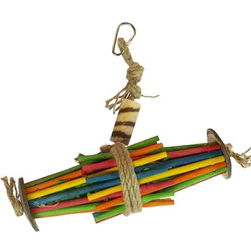 Duvo+ Závěsná barevná hračka pro exoty s kukuřičnými listy a kokosem 19 × 22,9 × 6 cm (5414365384920)