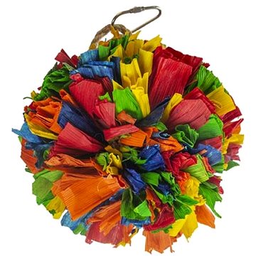 Duvo+ Závěsná barevná hračka pro exoty pompon z kukuřičných listů 17,2 × 10,8 × 10,5 cm M (5414365385019)
