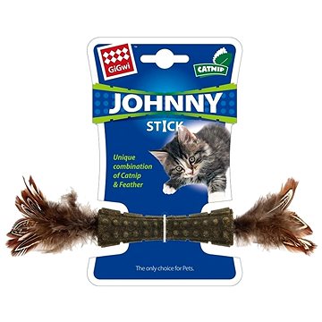 GiGwi Johnny stick s peříčky a šantou (846295070706)