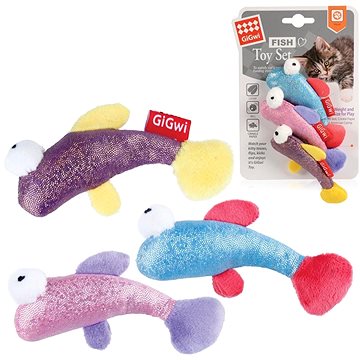 GiGwi Fish Toy set rybek 3ks různé druhy (846295074636)