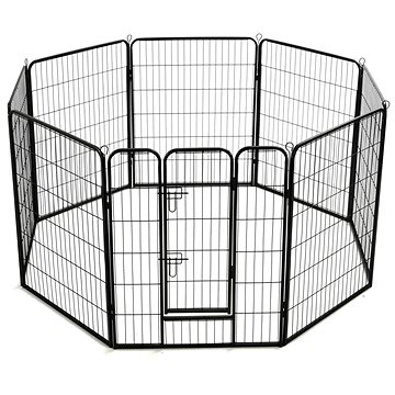 Shumee Ohrádka pro psy 8 panelů ocelová 80 × 100 cm černá (8718475596486)